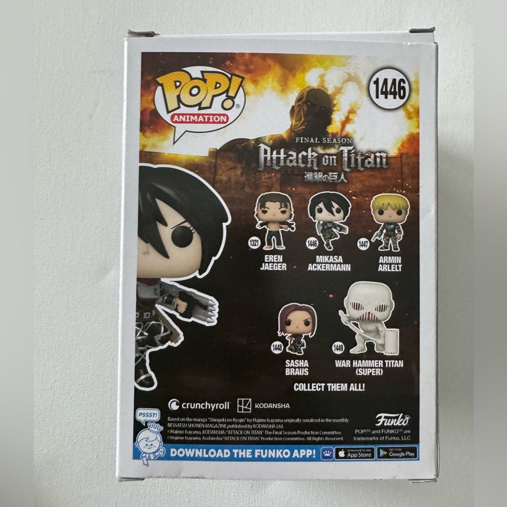 Attack on Titan Mikasa Ackermann Metallic Special Edition Funko Pop - Picture 2 of 2